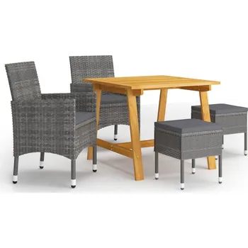 5dílný zahradní jídelní set šedý Šedá 3068692