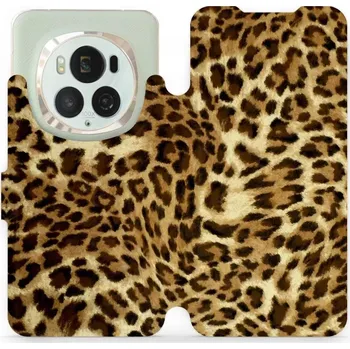 Pouzdro na mobilní telefon Flipové pouzdro Mobiwear - Honor Magic6 Pro - VA33P Leopardí vzor (Knížkové flip pouzdro, obal, kryt na mobil Honor Magic6 Pro - VA33P Leopardí vzor, materiál Umělá kůže + TPU - ochrana 360°, stojánek, silikonová vanička, magnetické zavírání)