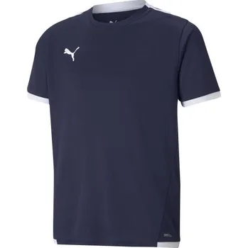 Pánské tričko Juniorské fotbalové triko Puma TEAM LIGA JERSEY TEE 140 Tmavě modrá, Bílá