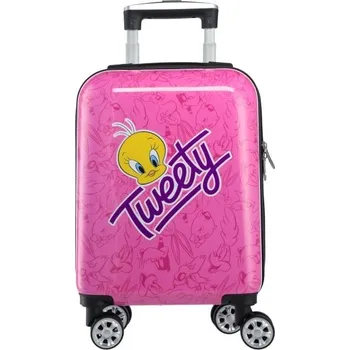 LOONEY TUNES Dětský skořepinový kufr s pojezdem RAIL KIDS UNI Růžová