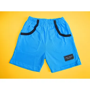 Chlapecké kraťasy Arex, ČR Kraťasy s kapsami a nášivkou 1 Barva: tyrkysová + tmavěmodrá, Velikost: 110