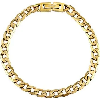 Náramek Pánský náramek CURB PANCR z chirurgické oceli 6 mm pozlacený 14k zlatem varianta 20 cm KMM249699BGP-20 cm