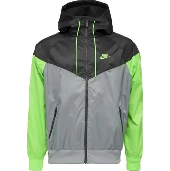 Pánská bunda Nike HERITAGE ESSENTIALS WINDRUNNER XL Šedá, Reflexní neon, Tmavě šedá