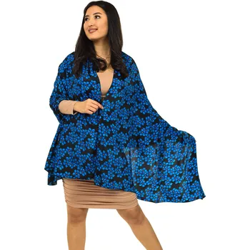 Šátek Himalife Maxi šátek Pomněnka - černá s modrou