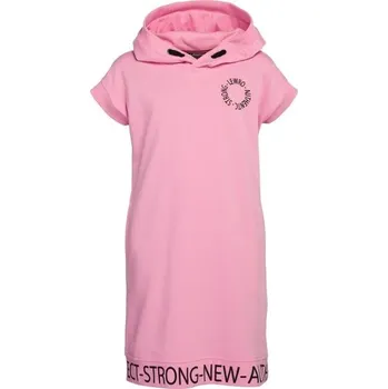 Dívčí šaty Dívčí krátké šaty Lewro SUZAN 164/170 Růžová, Černá