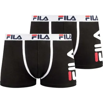 Boxerky Pánské boxery Fila BOXER 2-PACK M S Černá, Bílá, Červená