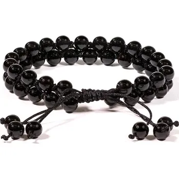 Náramek Himalife Energetický náramek Achát černý - dvojitý Velikost: UNI