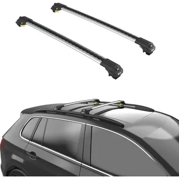 Příčník na automobil Střešní nosič příčníky Turtle Subaru Forester SK 2019-2024 s podélníky, stříbrné tyče (Turtle Air-1 stříbrné aerodynamické tyče)