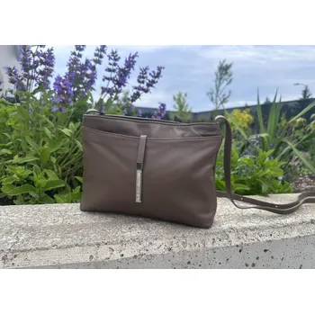 Kabelka Kožená malá kabelka přes rameno 5085 taupe - nugátová, MAXFLY