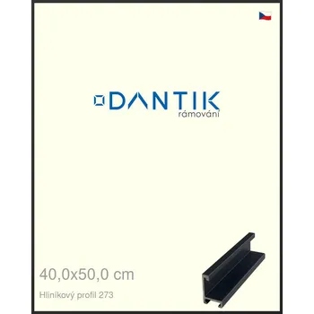 Rám na obraz DANTIK rámeček 40x50 | ALU profil 7273 Černá matná (Plexi Čiré) (Vyrobeno s láskou u nás v DANTIKU)