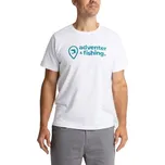 Pánské tričko ADVENTER & FISHING COTTON SHIRT S Bílá, Tyrkysová