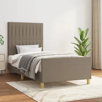 Ložnice vidaXL Rám postele s čelem 90x200 cm textil [3125193] Barva: taupe