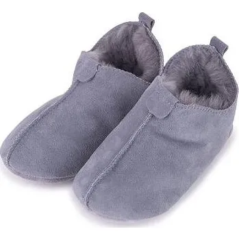 Dámská zimní obuv Vlnka Dětské kožené bačkory s ovčí vlnou Andy šedá velikost obuv dětské 24