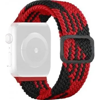 Řemínek na hodinky Řemínek s copánkovým vzorem pro Apple Watch 42mm / 41mm / 40mm / 38mm - červenočerný