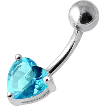 Piercing Šperky4U Stříbrný piercing do pupíku - srdíčko - BP01314-Q