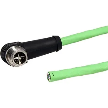 Síťový kabel METZ CONNECT Kabel M12 8pin (M) kód X lomený, 225° - bez koncovky, PUR, 2m (142M2XC0020) - 30.24.0174