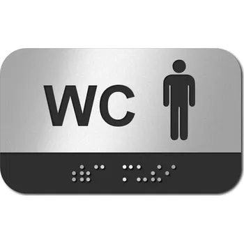 Samolepící etiketa CEDULKA NA DVEŘE PRO NEVIDOMÉ (Braillovo písmo) - SPRCHY muži - 100x60