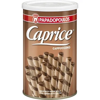 Čokoládová tyčinka Papadopoulou Caprice plněné trubičky Cappuccino 250g