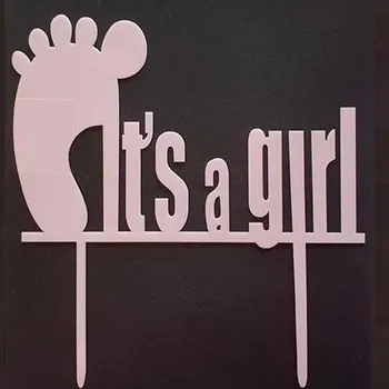 Jedlá dekorace na dort Dortisimo Plastový zápich do dortu It's a Girl růžový