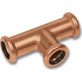 rozdělovač topení Sanha Press 6130 T-kus redukovaný lisovací Cu voda 28x18x22 mm 16130281822