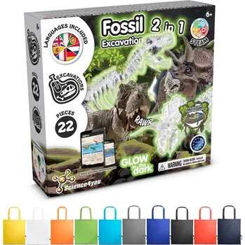 Kresba 2 in 1 Fossil Excavation Kit V. Vzdělávací hra dodáváno se skládací dárkovou taškou 190T 3 bez potisku bez potisku