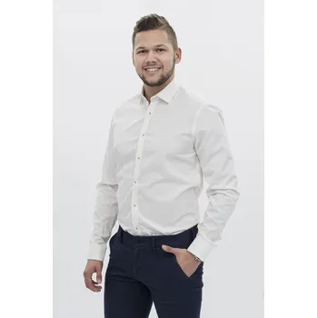 Pánská košile Pánská bavlněná košile Barva: Smetanová, Velikost: 44, Střih: REGULAR FIT