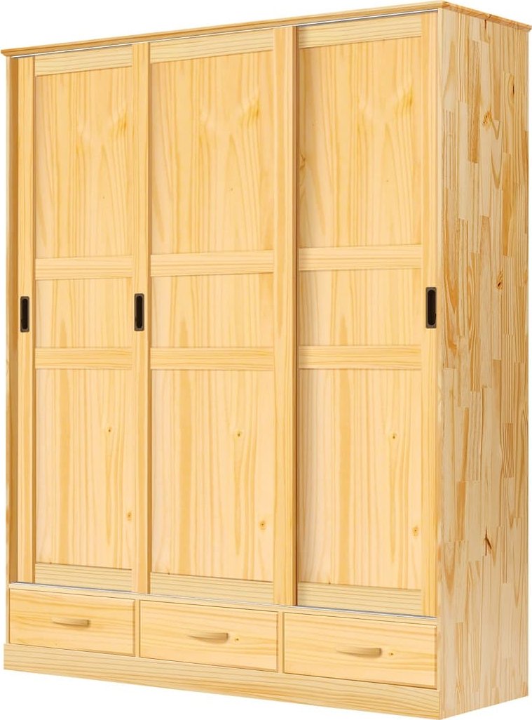 Skříň s posuvnými dveřmi Onix 3D3S-P - masiv borovice