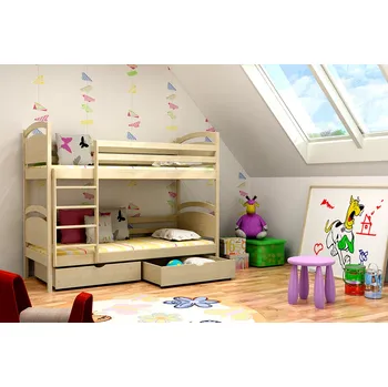 Dětská postel Dětská patrová postel Mája Barva dřeva: Borovice přírodní, 80x180