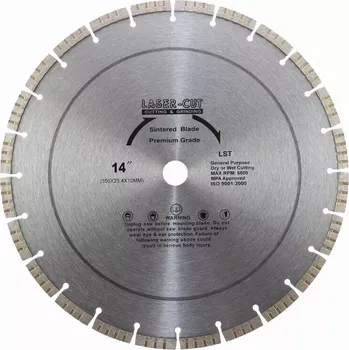 Řezný kotouč LASER-CUT L ST turbo diamantový kotouč - 350 x 25.4 x 10 mm (L001240) na beton, cihlu, břidlici, železobeton, dlažbu, betonovou tašku, mramor, žulu, ohnivzdorný kámen
