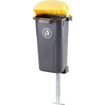 Venkovní odpadkový koš Odpadkový koš 50 l. Urban - černý/žlutý