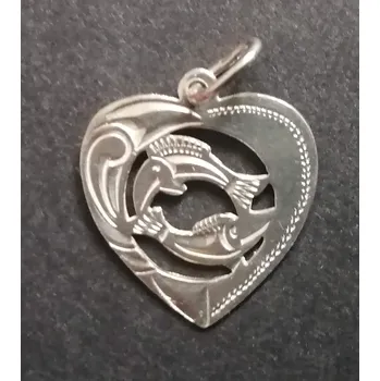 Přívěsek Znamení Ryby (v srdci) - stříbrný přívěsek
