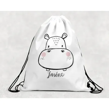 Dětský batoh Domovi Taška na přezůvky se jménem Hroch 30 x 39,5 cm