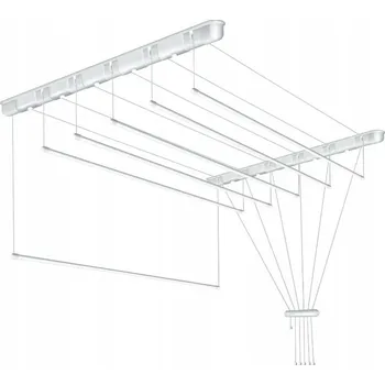 Věšák Erga Erga, stropní věšák na sušení prádla 5x130 cm, bílé, ERG-SEP-10SUSSUF5PP13