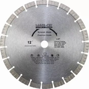 Řezný kotouč Diamantový kotouč LASER-CUT LST - 300x25.4x10mm na beton, cihlu, břidlici, železobeton, beton. dlažbu, bet. tašku, mramor, žulu, ohnivzdorný kámen (L001230)
