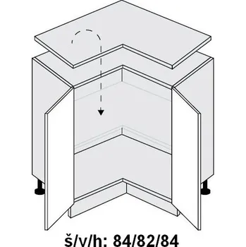 Kuchyňská skříňka Kuchyňská skříňka dolní SIGNUM INDIGO D12/90 - lava