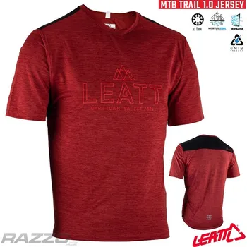 cyklistický dres Dres na kolo Leatt MTB Trail 1.0 Jersey Lava 2023 XL