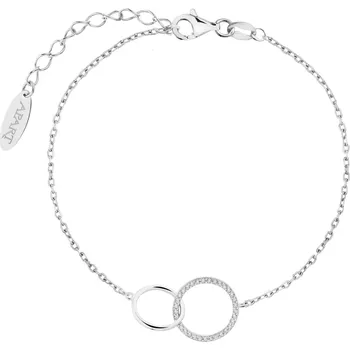 Náramek Stříbrný náramek se zirkony - kroužky - AP537-7169