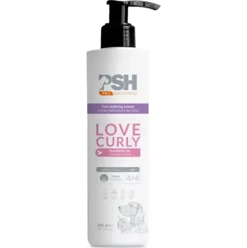 Kosmetika pro psa PSH definující krém LOVE CURLY 300ml (Definující krém pro psy s kudrnatou srstí bez matujícího efektu. Díky lněnému oleji a jojobovým esterům získáme vyživené, lesklé a pružné kudrliny.)