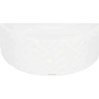 Miska pro psa Keramická miska vroubkovaná, bílá 0,4 l