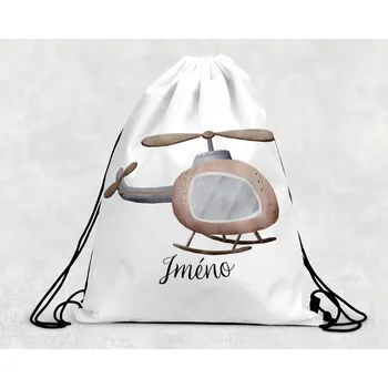 Dětský batoh Domovi Taška na přezůvky se jménem Vrtulník 30 x 39,5 cm