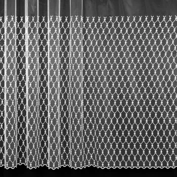Tylová záclona 533/601, vyšívané květinky, s bordurou, bílá výška 190cm ( v metráži)