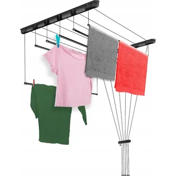 Sušák na prádlo Erga Erga, stropní věšák na sušení prádla 7x160 cm, černá, ERG-SEP-10SUSSU7PCZ16