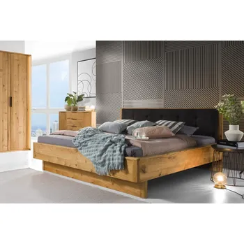 Postel Manželská postel Denver z masivu dub - černé čelo 200x200