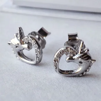 Náušnice Prstýnkárna Jednorožec dětské stříbrné náušnice se zirkony AG 925 ≤ 1,3 g