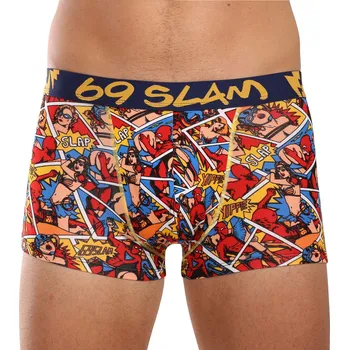 Boxerky 69SLAM Hip Bamboo PERVERT HERO (MHBPVO-BB) vícebarevná L