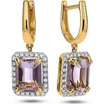 Jedinečné ametrínové náušnice 5,68 ct s diamanty KU2081N + dárkové balení LUXUS zdarma