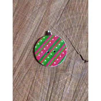Knoflík Dřevěný dekorační knoflík vánoční ozdoba 2