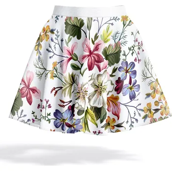 Dámská sukně UTOPY Dámská mini sukně Flower White Velikost: XL