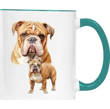 Hrnek malý barevný s potiskem Zlatý angl. buldok