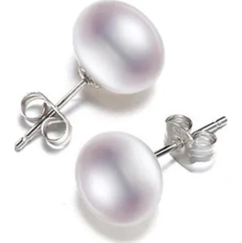 Náušnice For Silver Puzetové náušnice s přírodní sladkovodní perlou - Stříbro 925